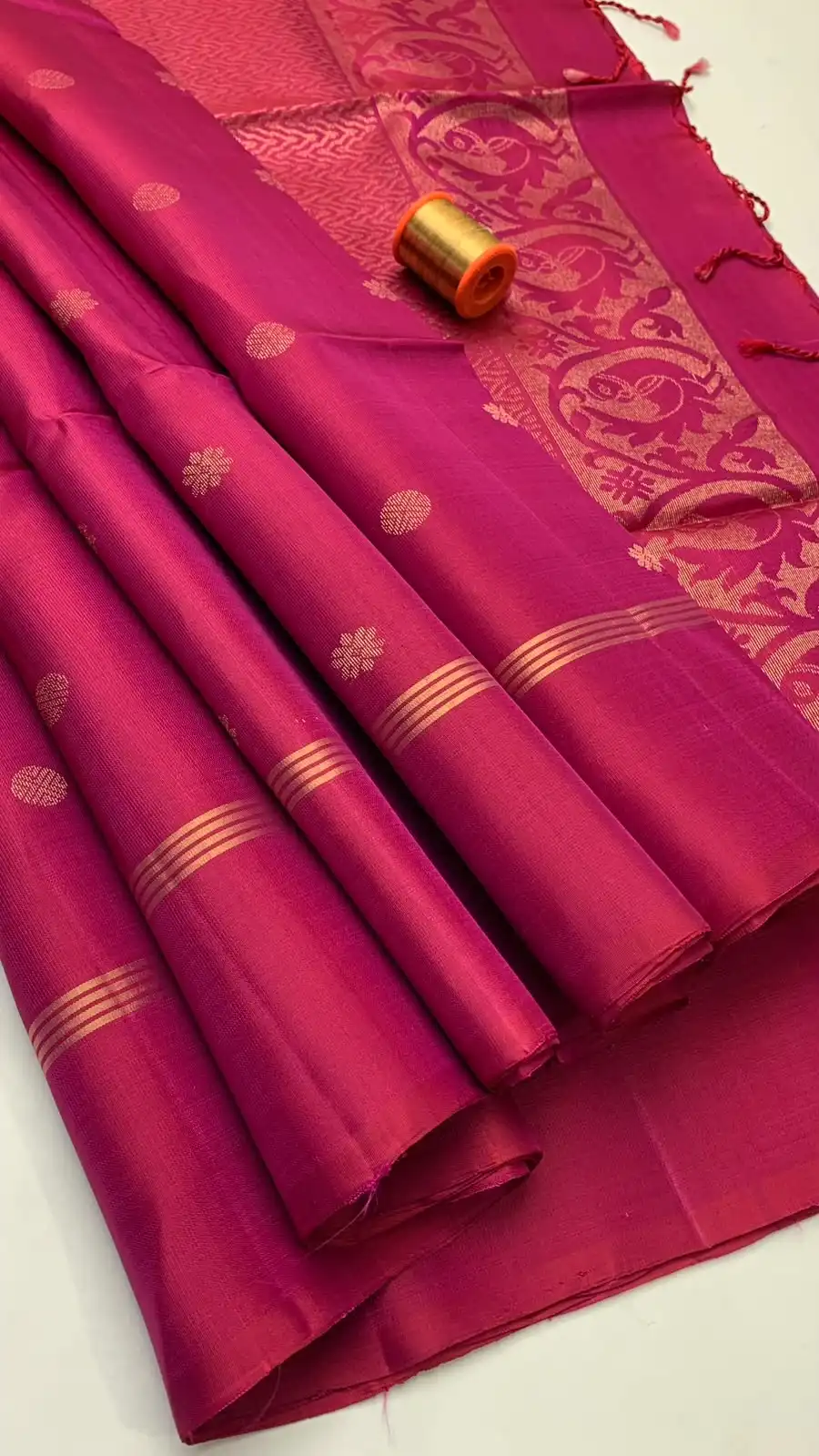 Kanchi Floral Butta Zari Border Soft Silk Saree
